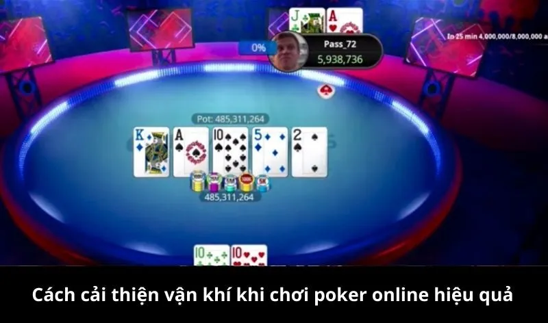 Cách cải thiện vận khí khi chơi poker online hiệu quả