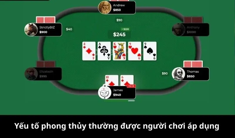 Yếu tố phong thủy được người chơi áp dụng thế nào?